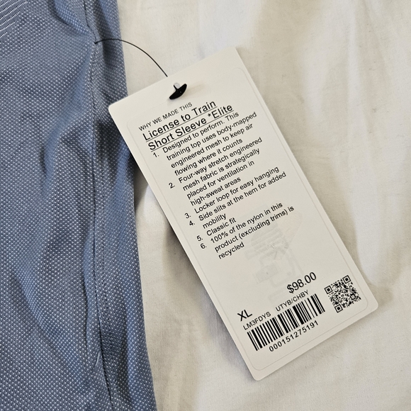 Lululemon License to Train Short Sleeve *Elite, UTYB/CHBY Blue Men's Size XLarge - Picture 10 of 10